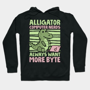 Funny Alligator Lover and Computer Nerd Kids Crocodile Hoodie